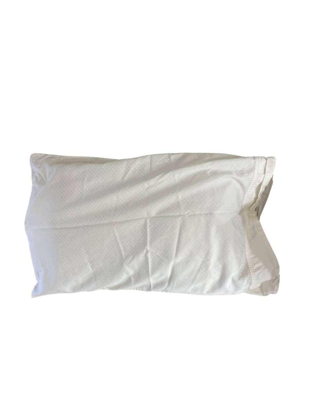 3 White Cotton Pillowcases 30" X 20" Polka Dot Pattern /Plain Standard Size Bedd - Picture 2 of 5